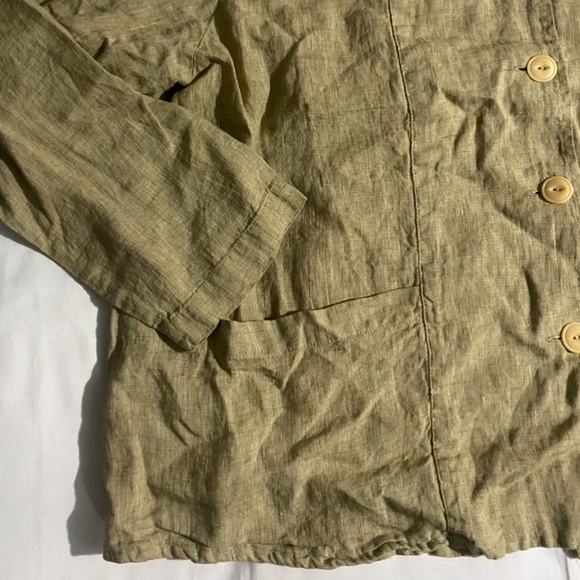 NWT Flax 100% Linen Comfy Button Down Low Pockets Shirt - Picture 5 of 12